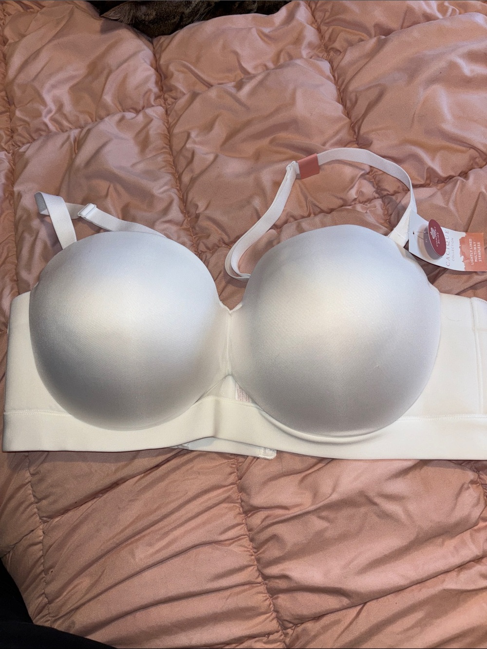 Cacique Comfort Bliss Strapless Bra 42B White Lane Bryant Plus Size NEW